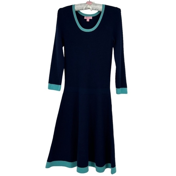 LILLY PULITZER Gabriella Sweater Dress Ribbed Merino Wool Size Medium - Picture 2 of 8